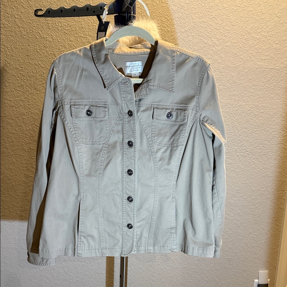 Christopher & Banks Tan Stretch Jacket. Size XL